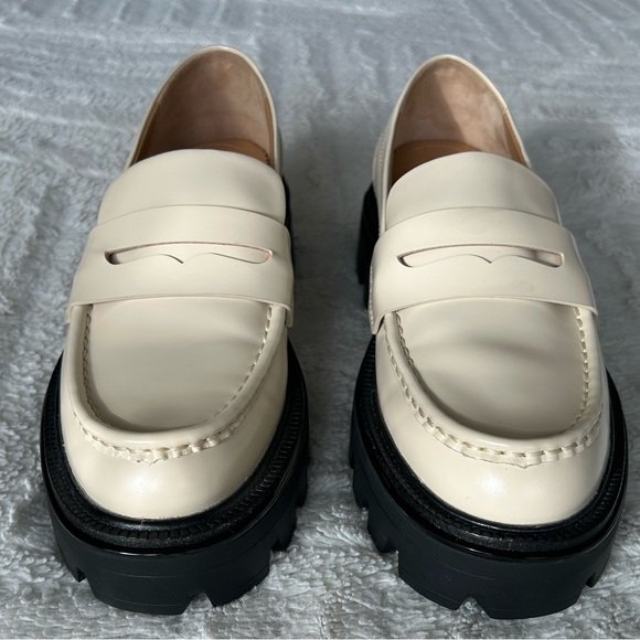 rag & bone Quinn Lug Sole Penny Loafer in Greige/Cream size 37.5 - New! - Picture 13 of 14